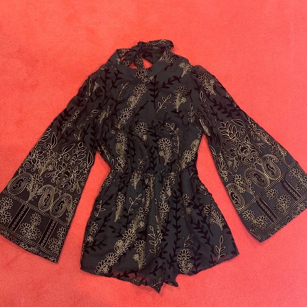 Lost and Wander Silk patterned romper